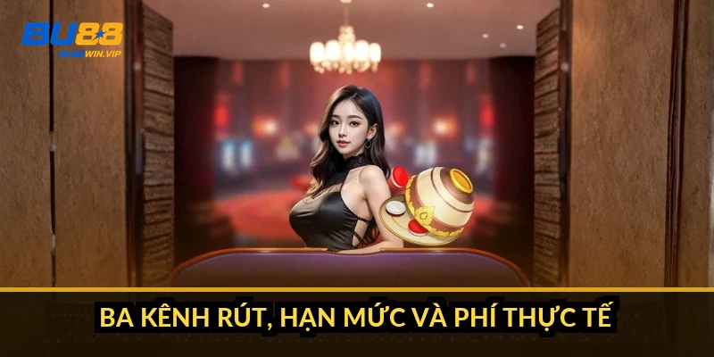 Ba kênh rút, hạn mức và phí thực tế
